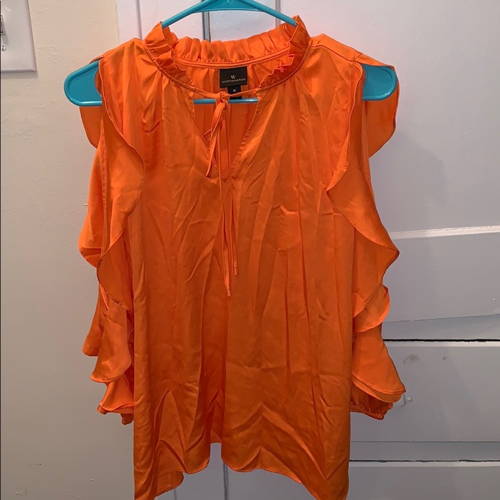 Long sleeve cold shoulder top